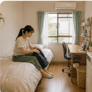 女性専用寮の個室（サンプル画像）