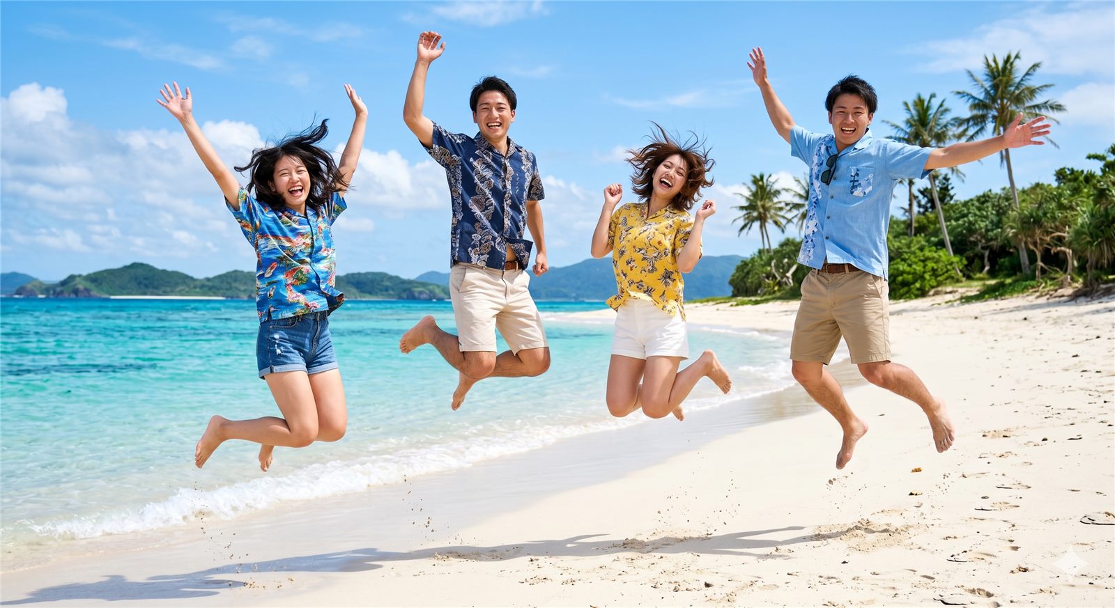 民泊バイトで働く仲間たちの集合写真